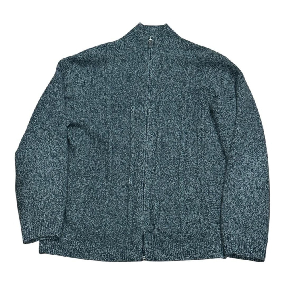 Arnold Palmer Sweater Mens Small Gray Full Zip Lined Knit Jacket Mock Neck